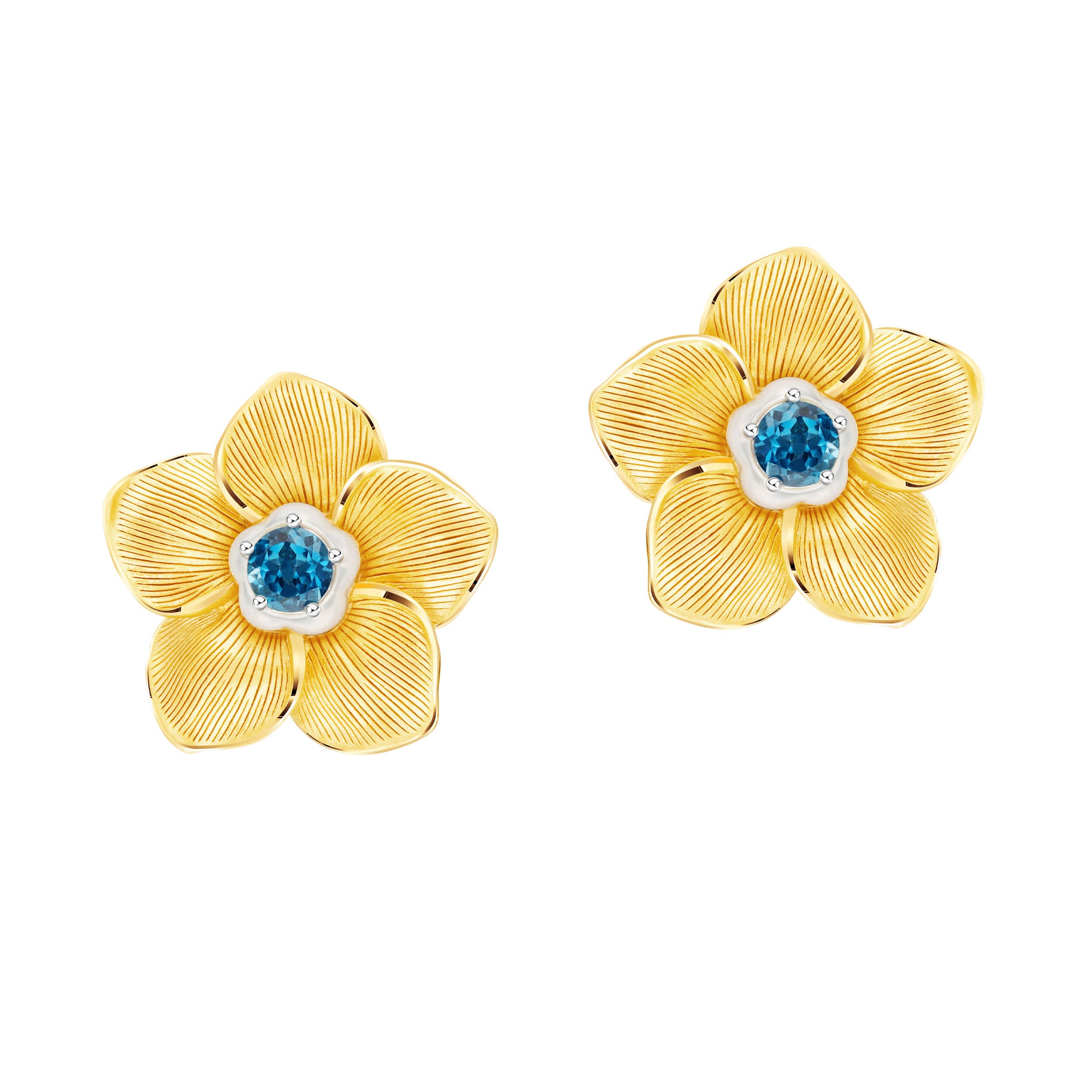 Gold forget shop me not earrings