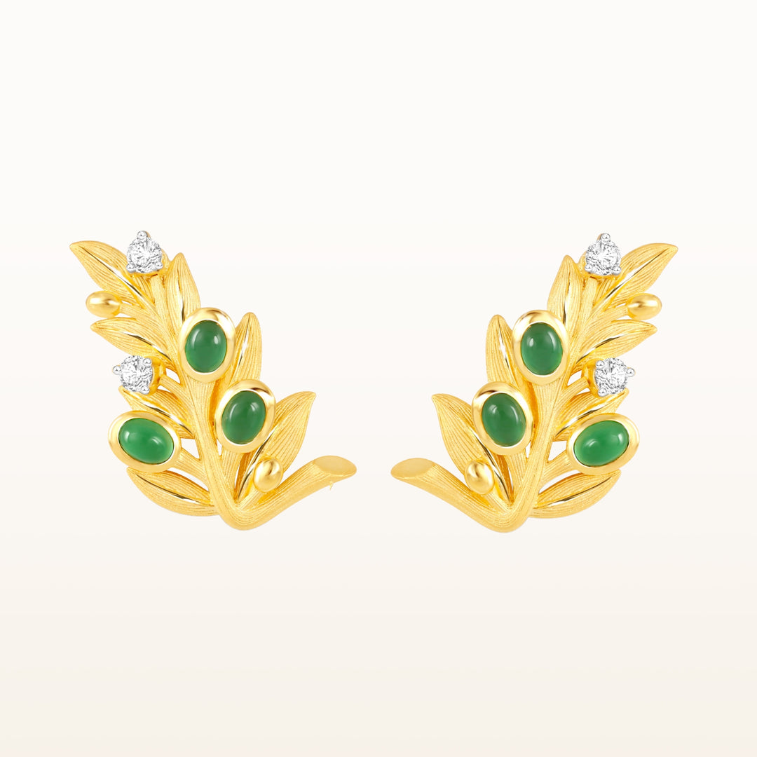 24K Pure Gold Stud Earrings:Golden Swirl Collection – Prima Gold