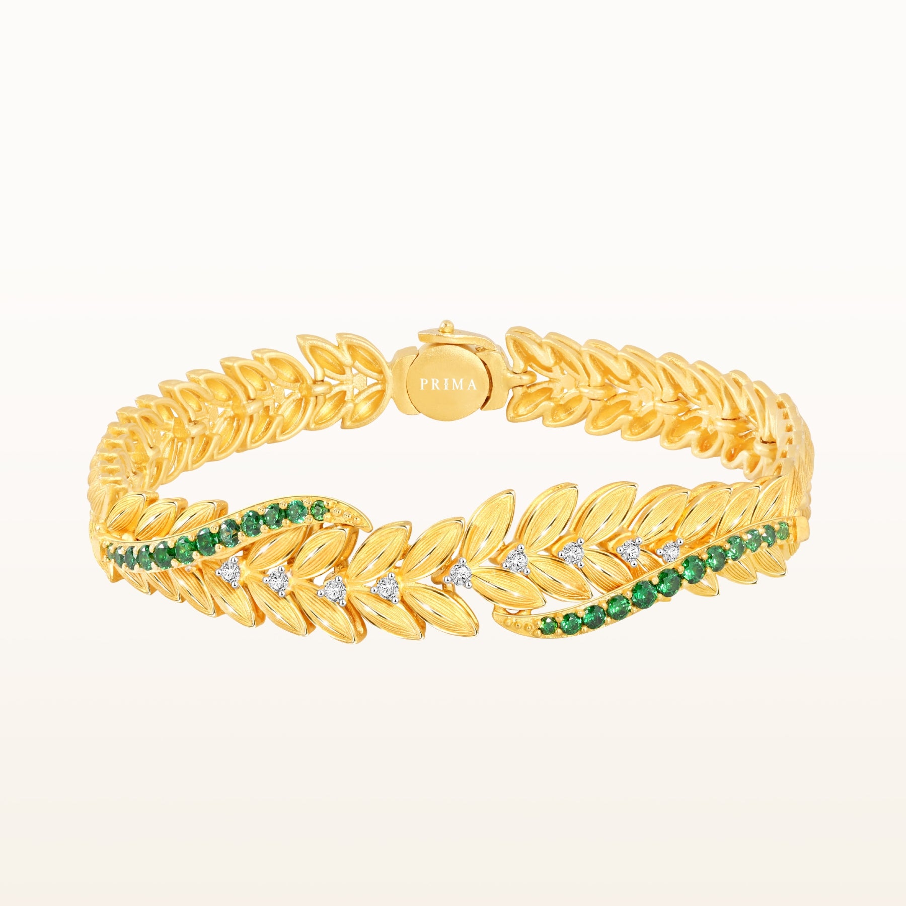 24K Pure Gold with Diamond and Tsavorite Bracelet: Ruang Khaow Design ...