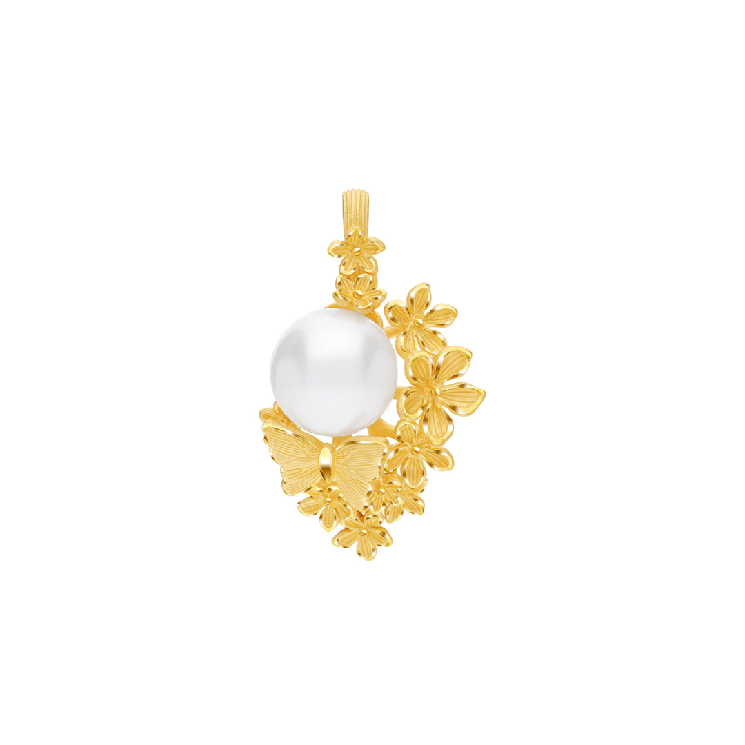24K Pure Gold with Pearl Pendant:More than word Collection