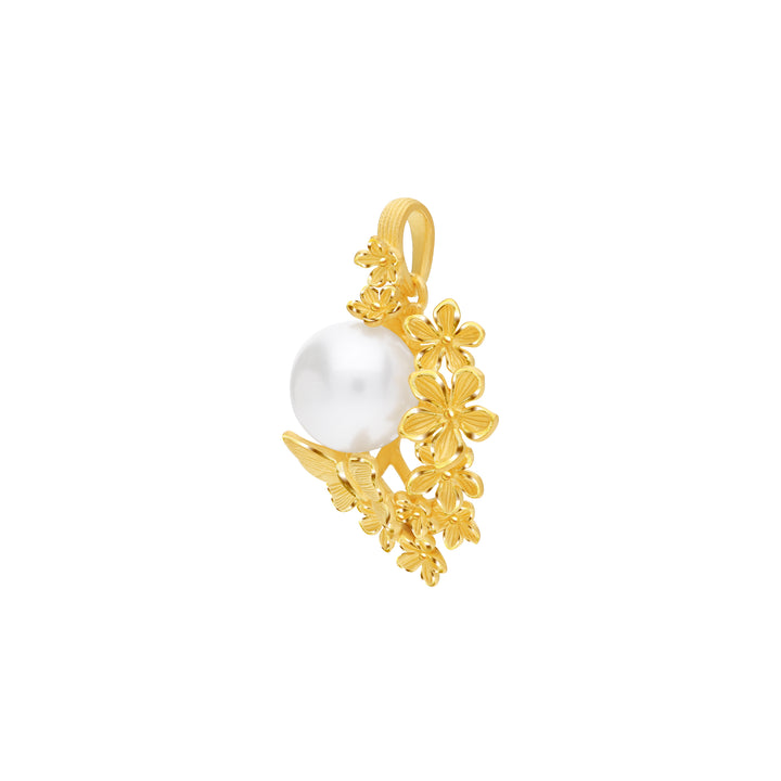 24K Pure Gold with Pearl Pendant:More than word Collection