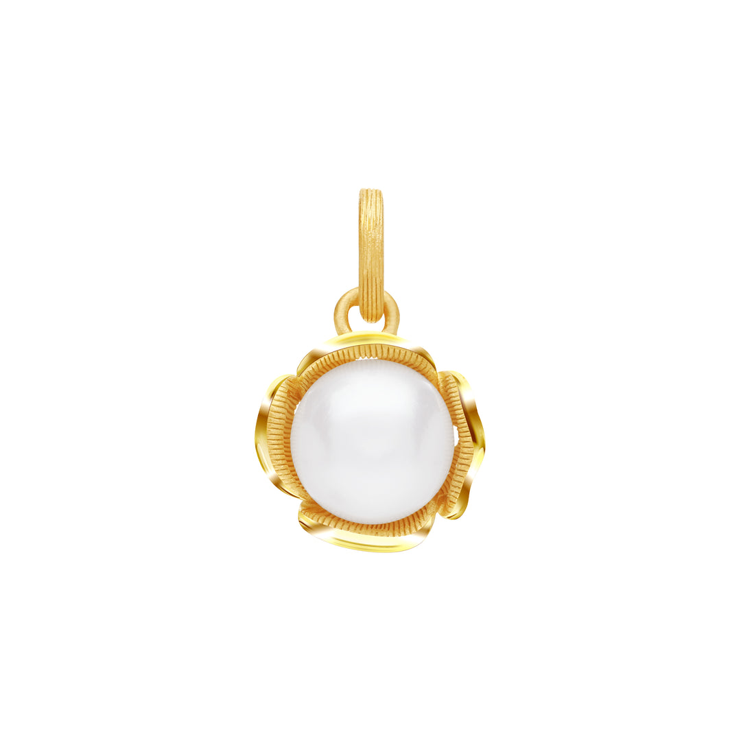 24K Pure Gold with Pearl Pendant: Belle Collection