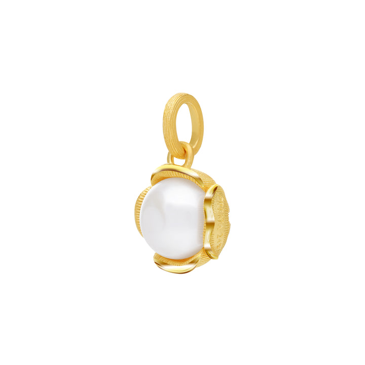 24K Pure Gold with Pearl Pendant: Belle Collection