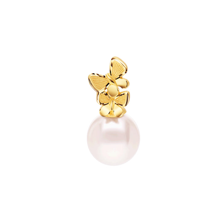 24K Pure Gold with Pearl Pendant: Papillon Collection