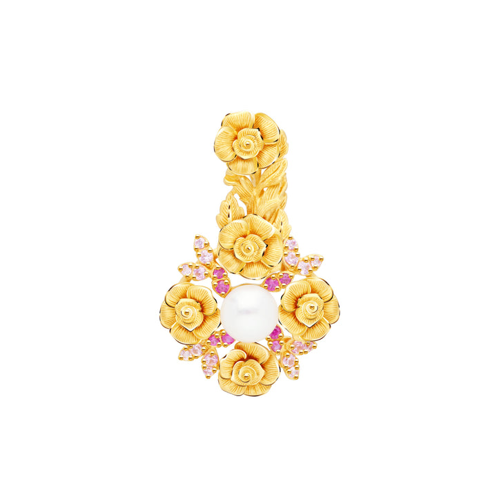 165P0642-24K-Pure-Gold-Rose-Pendant