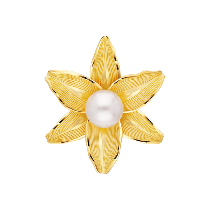 24K Pure Gold with Preal Pendant : Lily Design