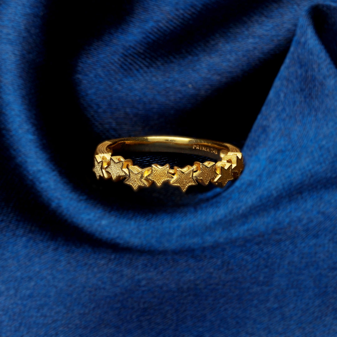 24K Pure Gold Ring: Little Star design